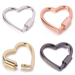 Heart Shaped Opening Buckle Metal Spring Gate Ring Keychain Dog Chain Connection Buckles Bag Lanyards Clip Hook DIY Accessories