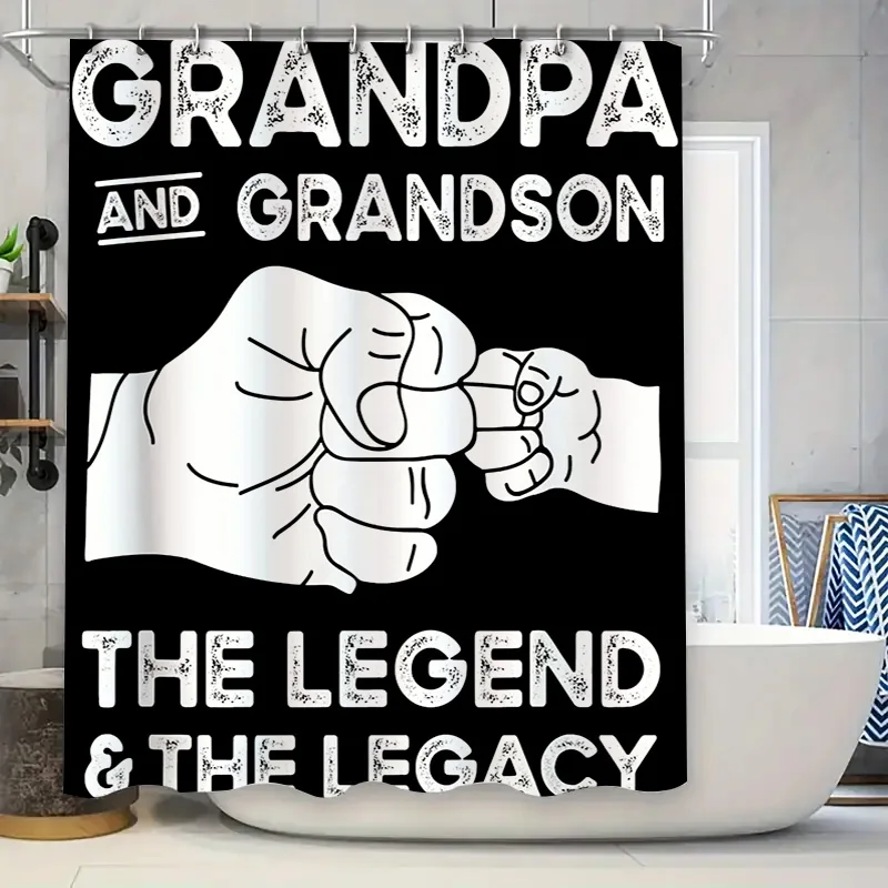 

Занавеска для душа «Дедушка и внук», черно-белый дизайн с принтом, легендарная идея подарка на День папы или декор для воссоединения семьи