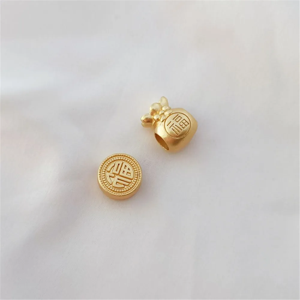 18K Gold-plated Matte Gold Large-hole 