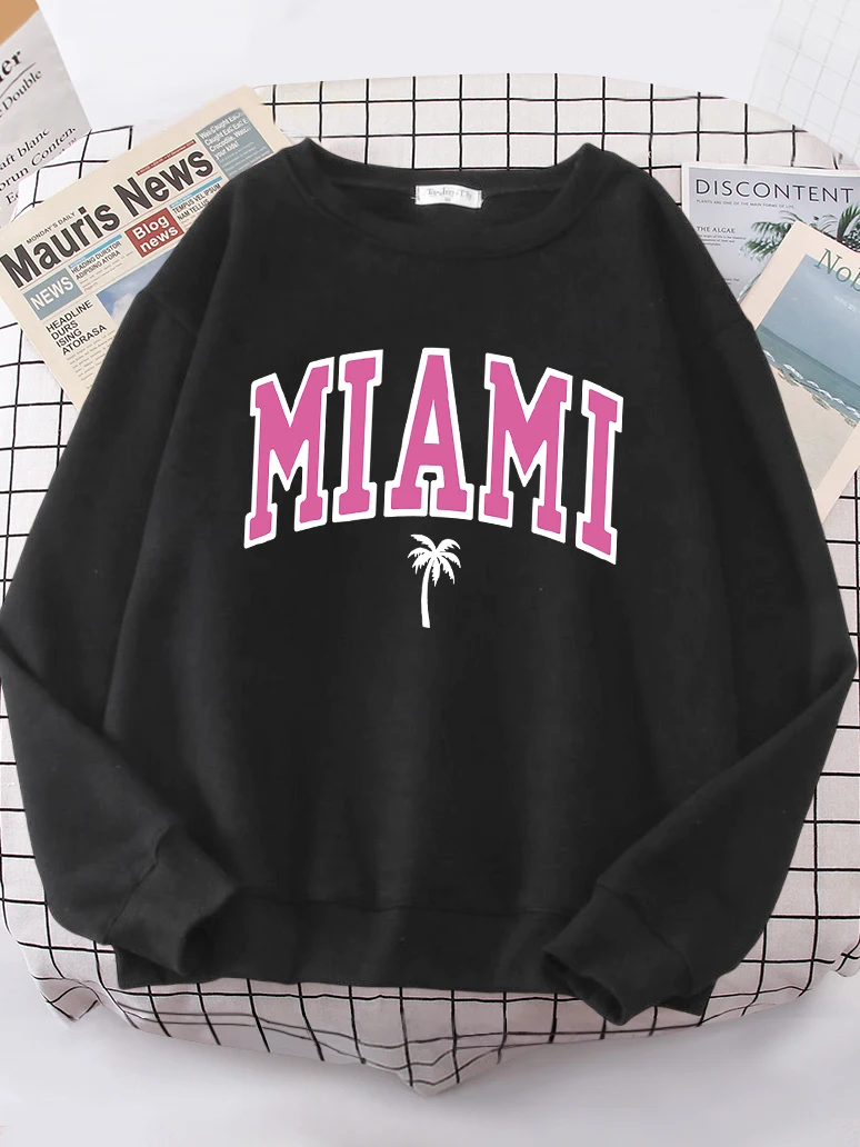 Miami Beach, Florida USA Street Women's Hoody Fashion Casual Hoodies Breathable High Quality Hoodie Cool Fleece Pullover Tops