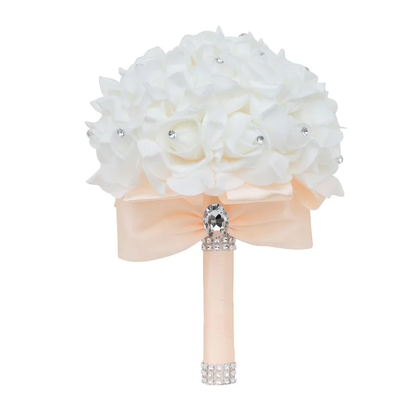 

Евраамериканская роза для невесты с цветком, мигающая бриллиантовая лента, свадебное украшение, группа подружек невесты и сестер с цветком