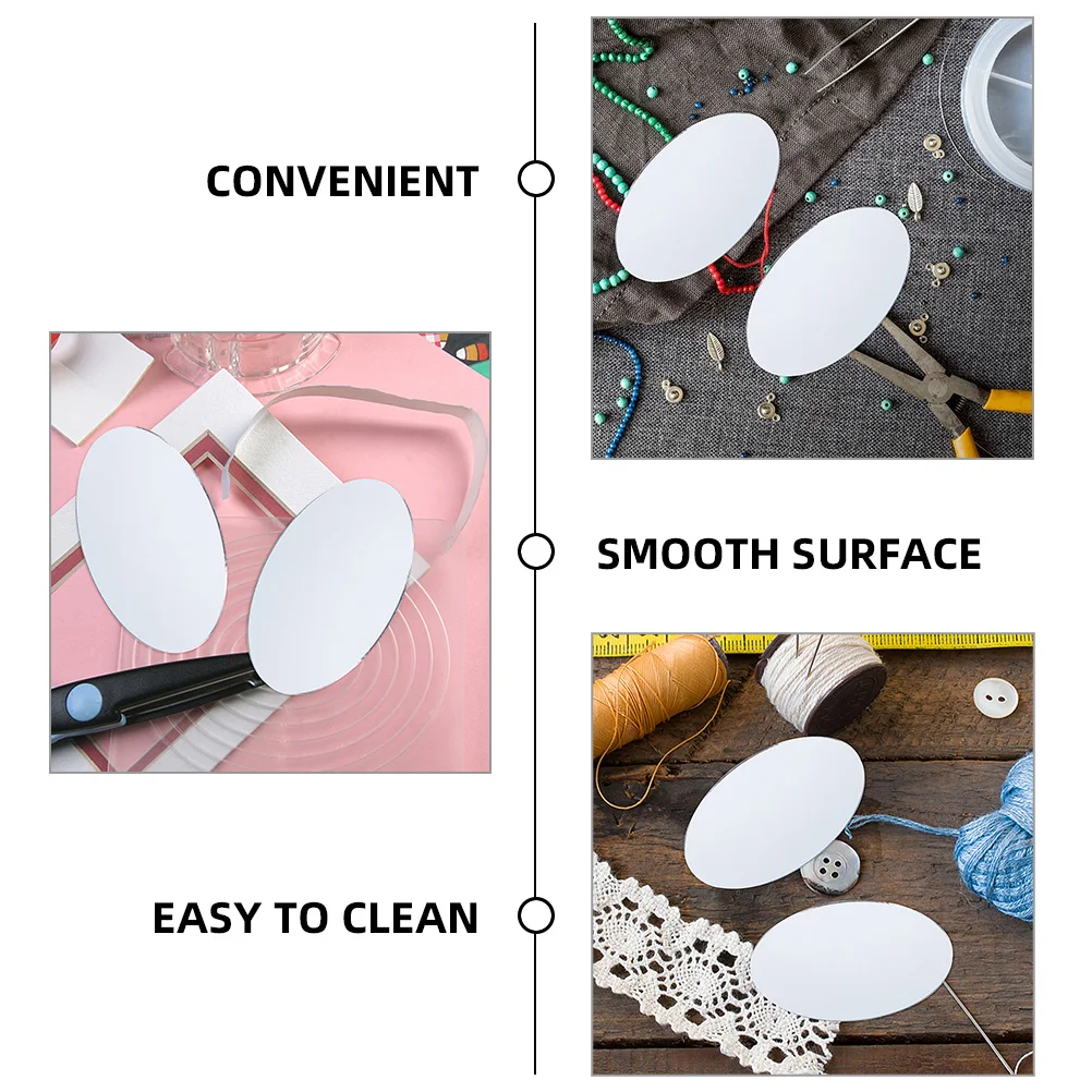 30 Pcs Oval Mirror DIY Small Mirrors for Crafts Vanity Glass Lens Travel Magnifying