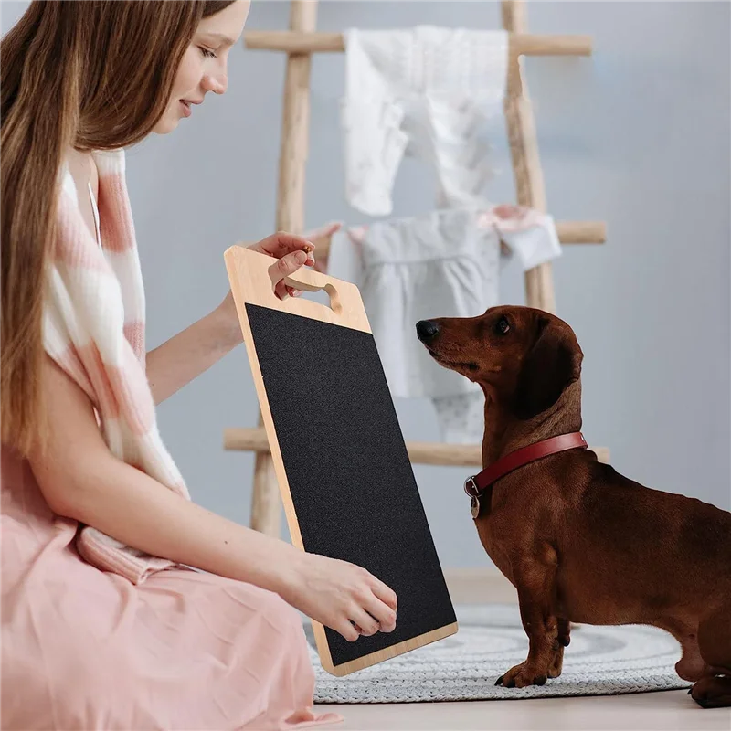 Almohadilla rascadora para perros con caja de golosinas, tabla rascadora para perros, entrenador de molienda de uñas para moler uñas, color morado