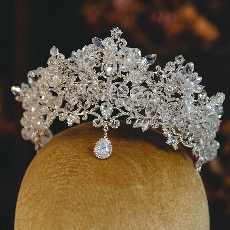 CC Baroque Crowns Women Hair Accessories Wedding Hairwear Bridal Headpiece Engagement Headbands Crystal Tiaras Diadems AN032