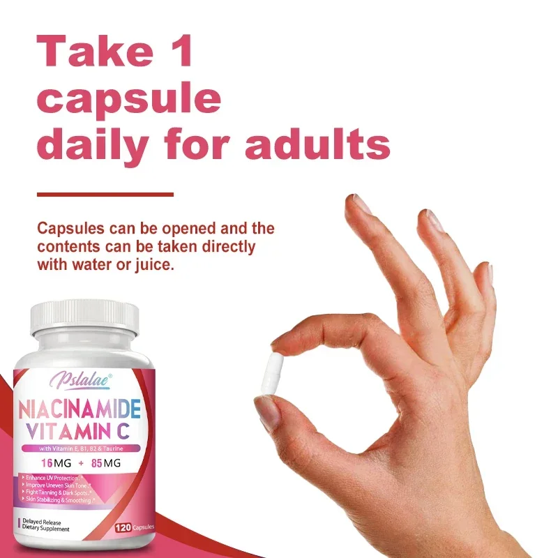 Niacinamide Vitamin C - Supports Skin Health, Reduces Wrinkles, Fights Aging with Antioxidants, Boosts Energy Levels