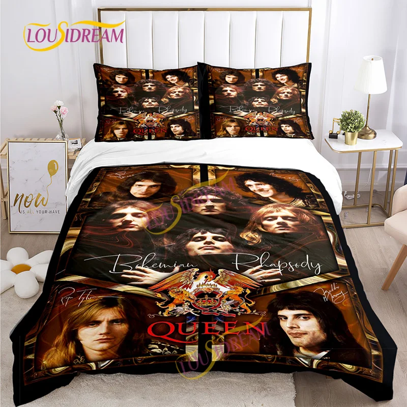 DIY Bedding Set Quilt cover pillowcase Musical Elements Queen frontman Freddie Mercury Comfy bedding set Bedding