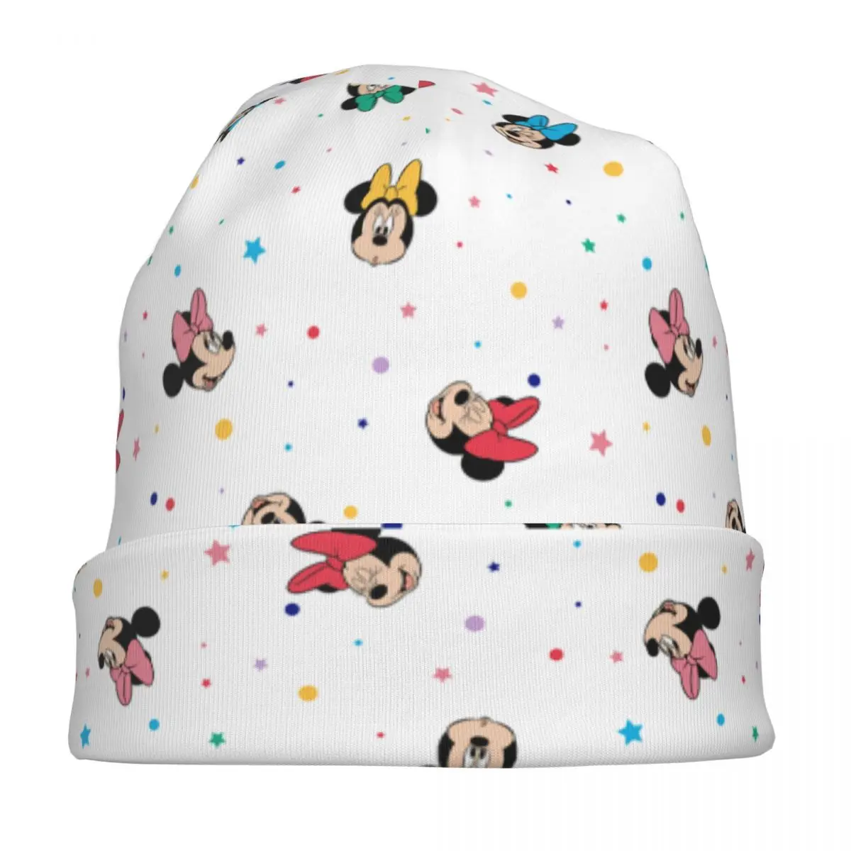 미키 미니 마우스 레인보우 보우 캡 패션 남성 여성 야외 스컬리 비니 모자 여름 따뜻한 이중 용도 보닛 모자
