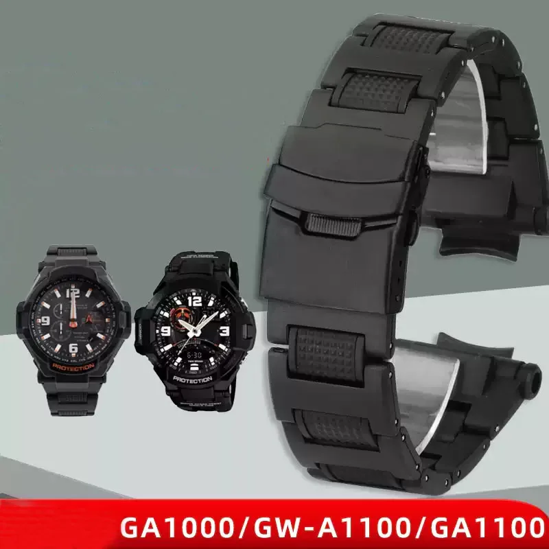 

Durable Plastic Watchband for Casio g-shock GA-1000 1100 GW-4000 GW-A1100 A1000 Watch Strap 16mm Mens Sport Bracelet