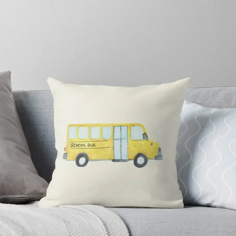 

School Bus Watercolor Pattern Throw Pillow anime girl Pillowcases For Pillows Couch Pillows Sofa Cushion Cover pillow