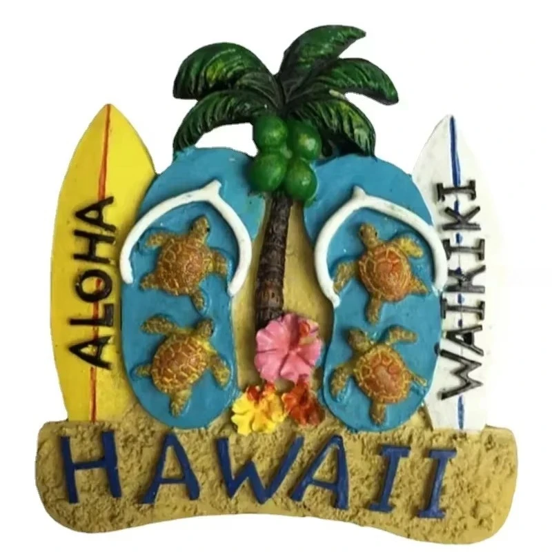 Resin 3D Tourist Attractions Souvenir Features United States Hawaii Creative Tile Refrigerator Magnetic Stickers USA