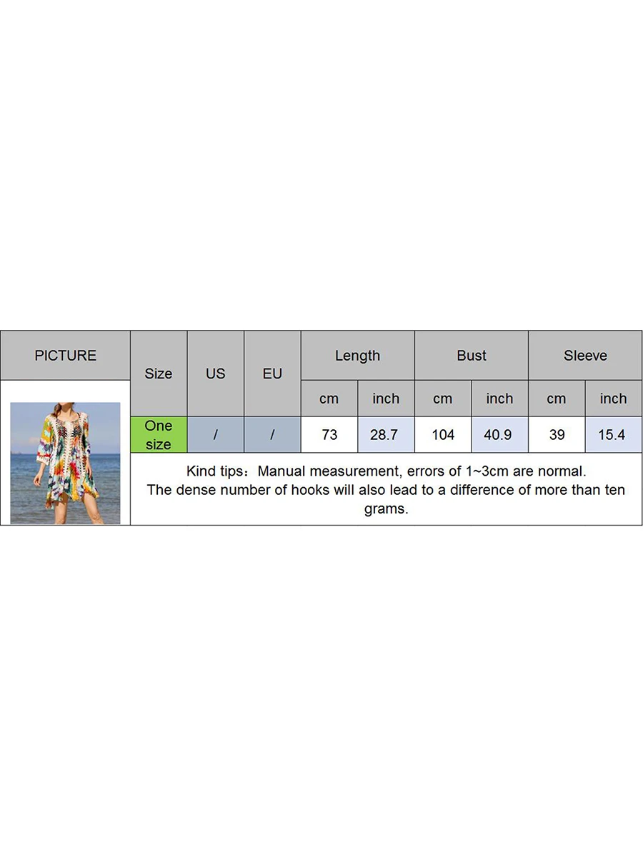 여성용 원피스 캐주얼 해변 커버업, 화려한 프린트 할로우 아웃 수영복 커버업, 크로셰 목욕 세트 커버업 드레스, 여름