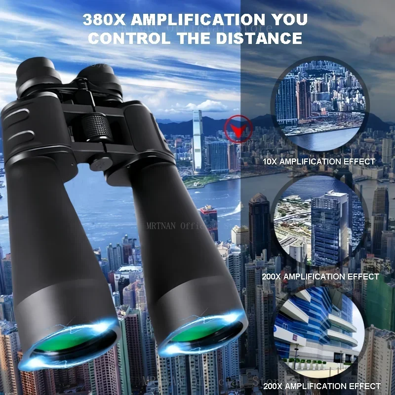 10-380x100 Powerful Binoculars Long Range Telescope Zoom HD BAK4 High Magnification Professional Monocular for Hunting Tourism