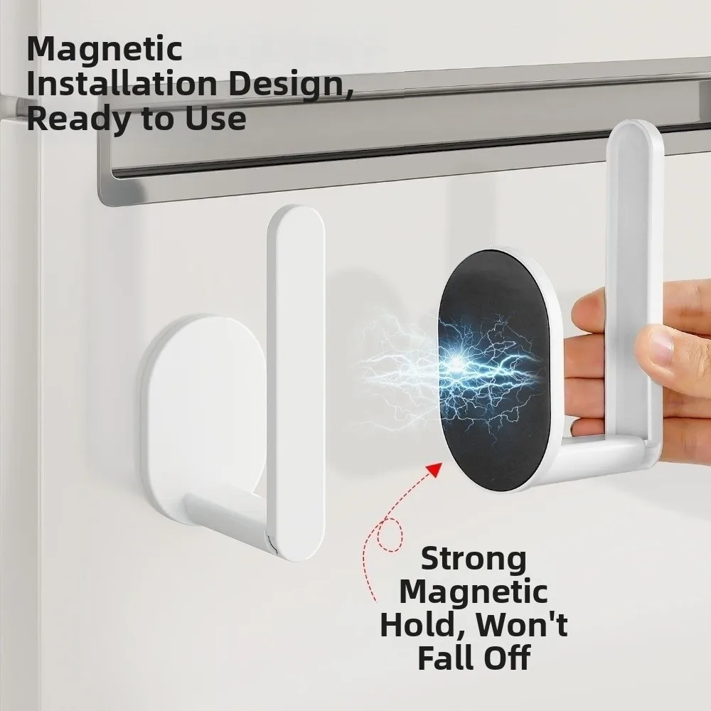 2Pcs Magnetic Paper Towel Holder Stretchable Creative Hat Storage Holder Space Saving Wall Mount Wet Wipes Storage Rack