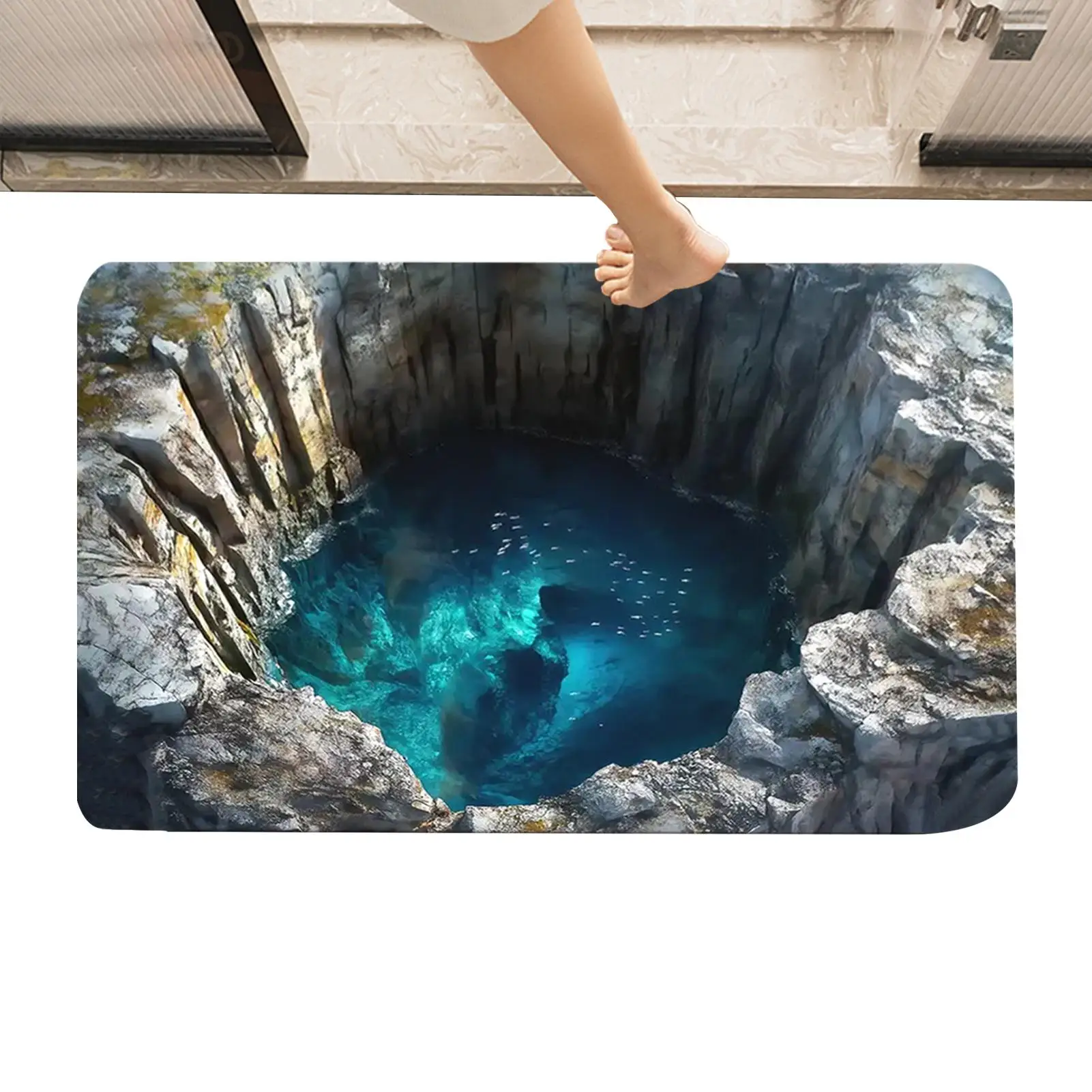 ثلاثية الأبعاد الوهم البصري البساط عدم الانزلاق السجاد ثلاثية الأبعاد حفرة البساط واقعية كهف سجادة أرضية فريد الوهم البصري البساط سجادة أرضيات حصيرة #5