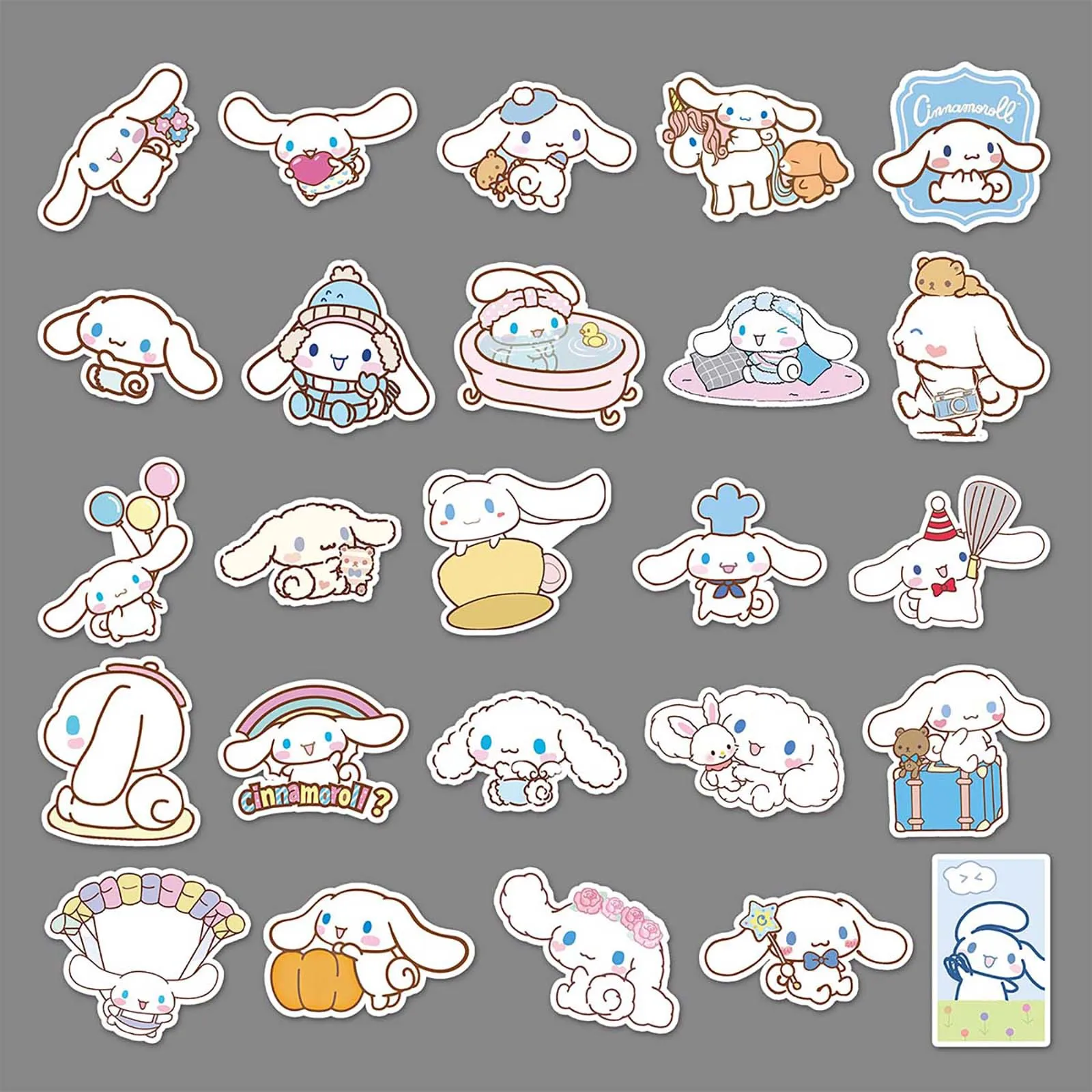 50PCS Cute Cinnamoroll Cartoon Stickers Sanrio Anime Graffiti Sticker Decals for Toy Gift Phone Diary Skateboard Guitar