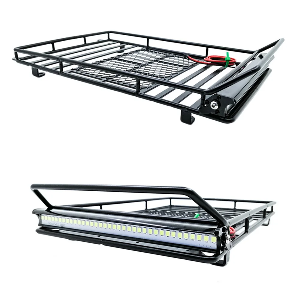 

Simulation Rc Crawler Car Roof Luggage Rack Storage Bracket With Light For 1:10 Scale Durable Universal Fit Lightweight