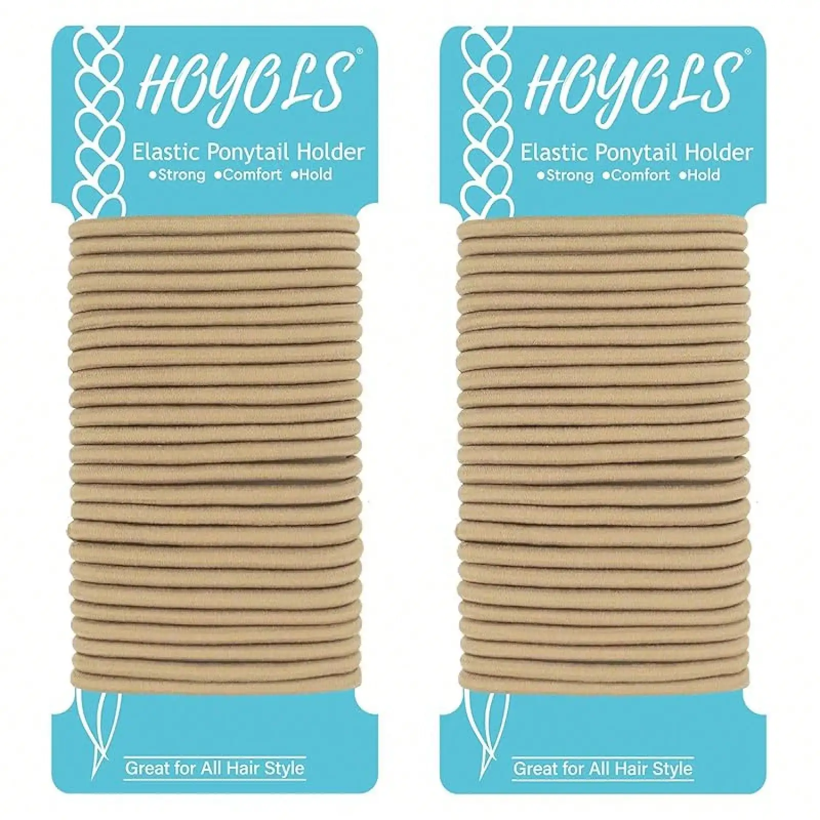 

Hoyols Ponytail Holders, No Metal Braided Hair Bands Elastic Thick Tie Women Thick Fine Curly Hair Gomas Para El Pelo 50 Count 4mm (White)Valentine's Day 1Y6I
