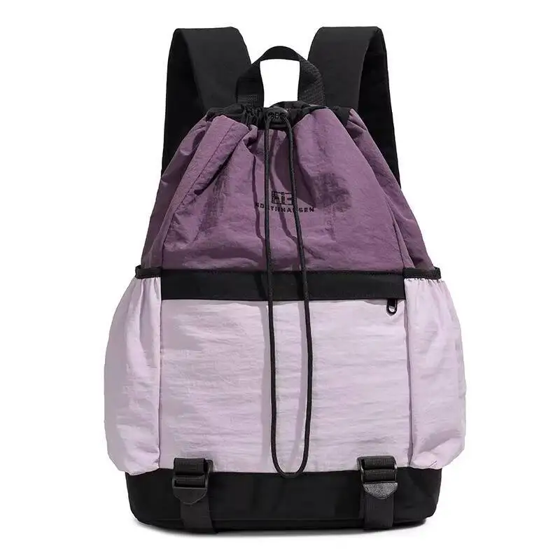 Schoolbags Nylon Backpack Large Capacity Bookbag Lightweight Drawstring Schoolbag Handbag Casual Shoulder Tote Bag Backpacks