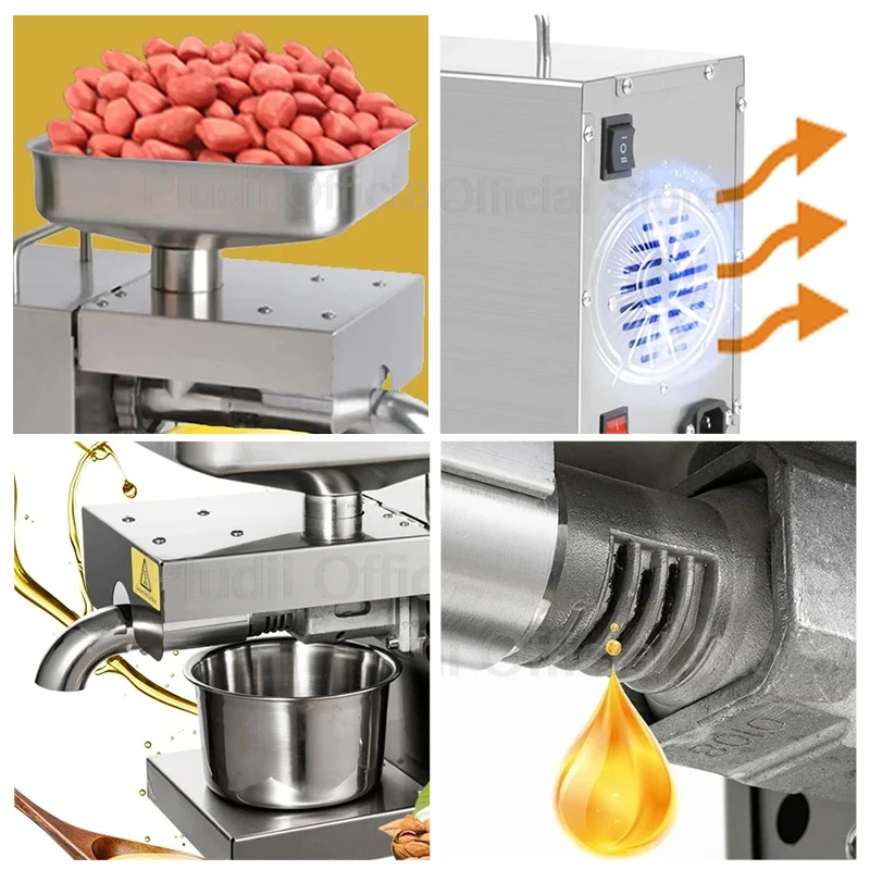 1500W 상업용 오일 프레스 기계 자동 냉온 프레스 고효율 오일 추출 시스템 다양한 견과류 씨앗용