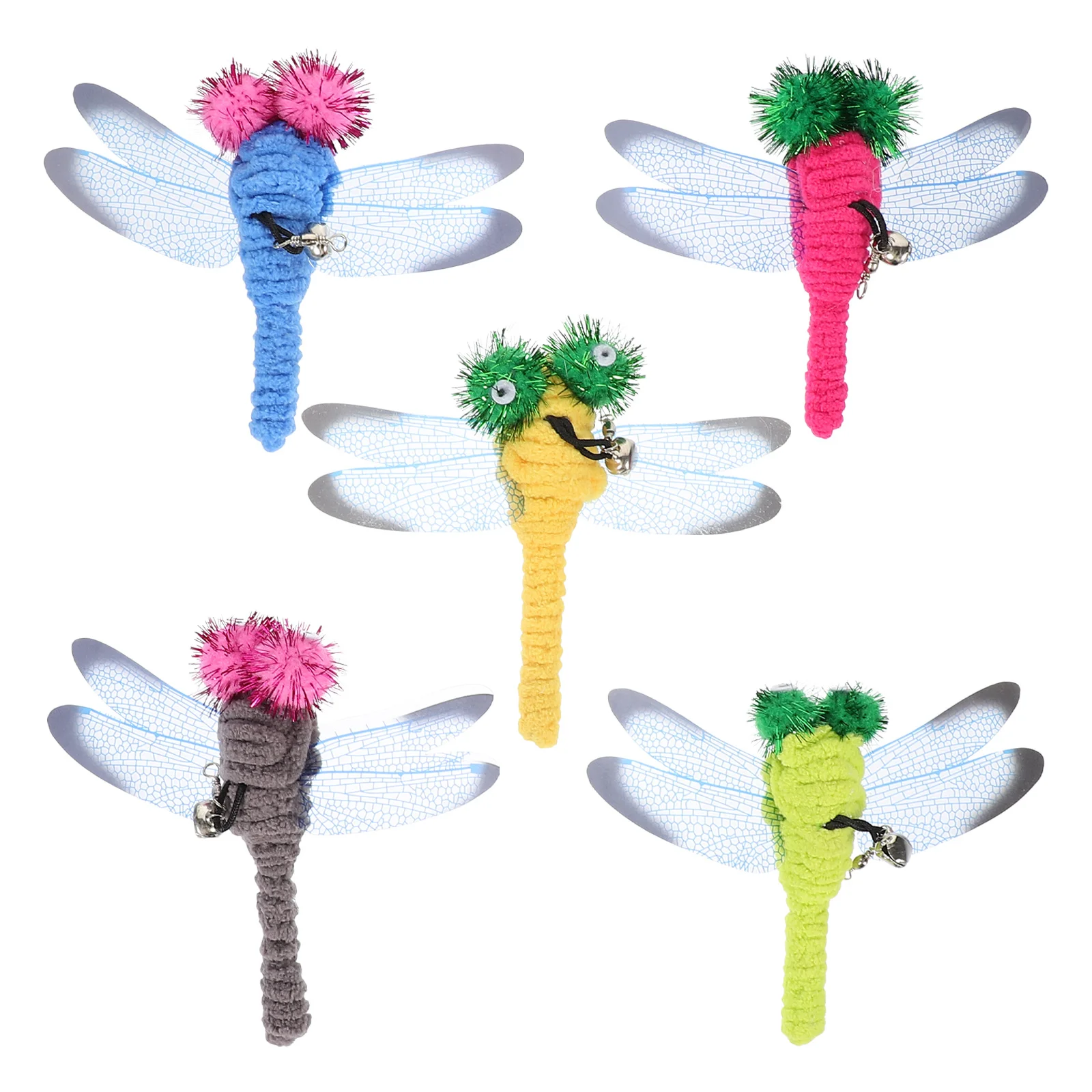 

5Pcs Replacement Heads for Cat Teaser Wand Bright Color Easy Attach Detach Dangle Length Keeps Hands Safe during Play