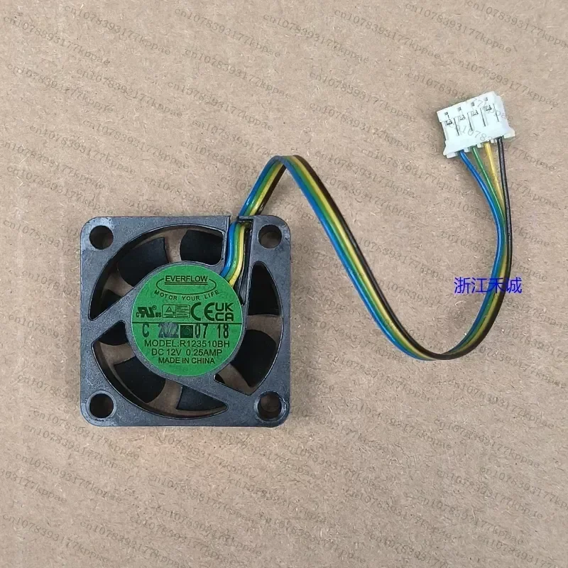 1PCS for EVERFLOW 3010 3CM Cooling Fan 4 Wire Speed Regulation R123510BH 12V 0.25A High Speed