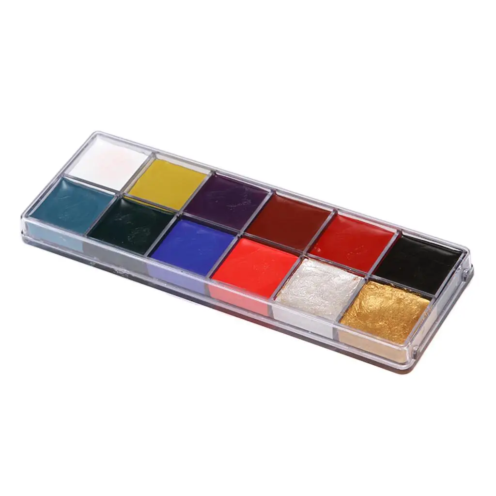 12 Colors Non- Oil Based for Fancy Dress Makeup Decoration