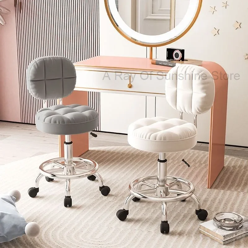 Master Manicure Makeup Beauty Salon Chair Lounge Professional Barber Chair Pedicure Stool with Wheels Chaise Salon Furniture AA