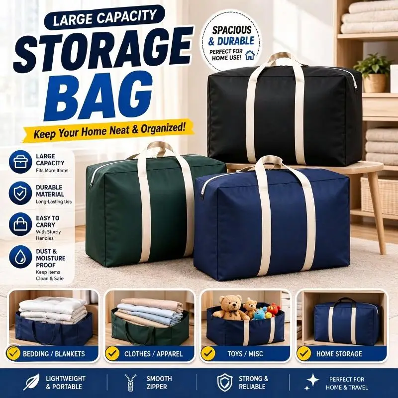 Large Capacity Moving Bag Storage Oxford Cloth Luggage Bag Clothes Quilt Packaging Bag Waterproof