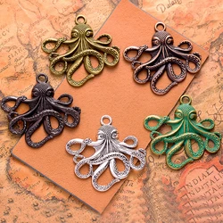 Octopus Tentacles Steampunk Nautical Squid Kraken Antique Tibetan Silver Pendant Finding Accessories Vintage bracelet Necklace