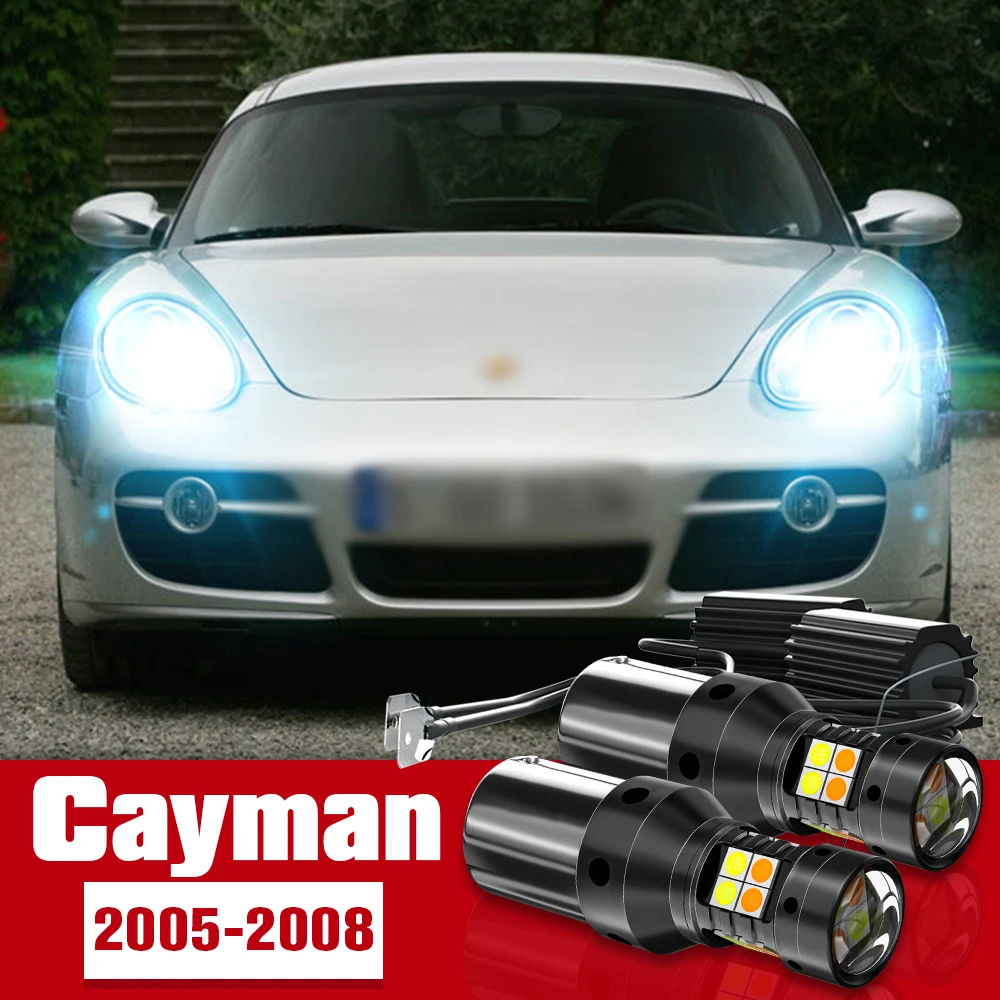 

2pcs Dual Mode Turn Signal+Daytime Running Light Accessories LED DRL For Porsche Cayman 987 2005-2008 2006 2007