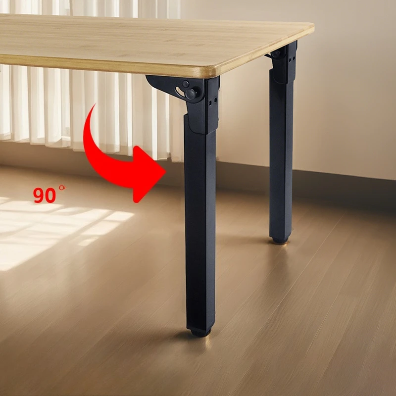 Foldable Adjustable Metal Table Legs Storage Height Lift Support Self-Locking Stable Furniture Feet Easy Install Home
