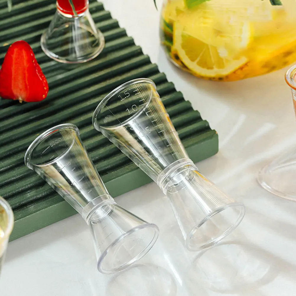 3 قطعة البلاستيك الوالج كوكتيل قياس كوب مزدوج الوجهين بار أداة أوقية كوب للمنزل بار مطعم Ktv قياس