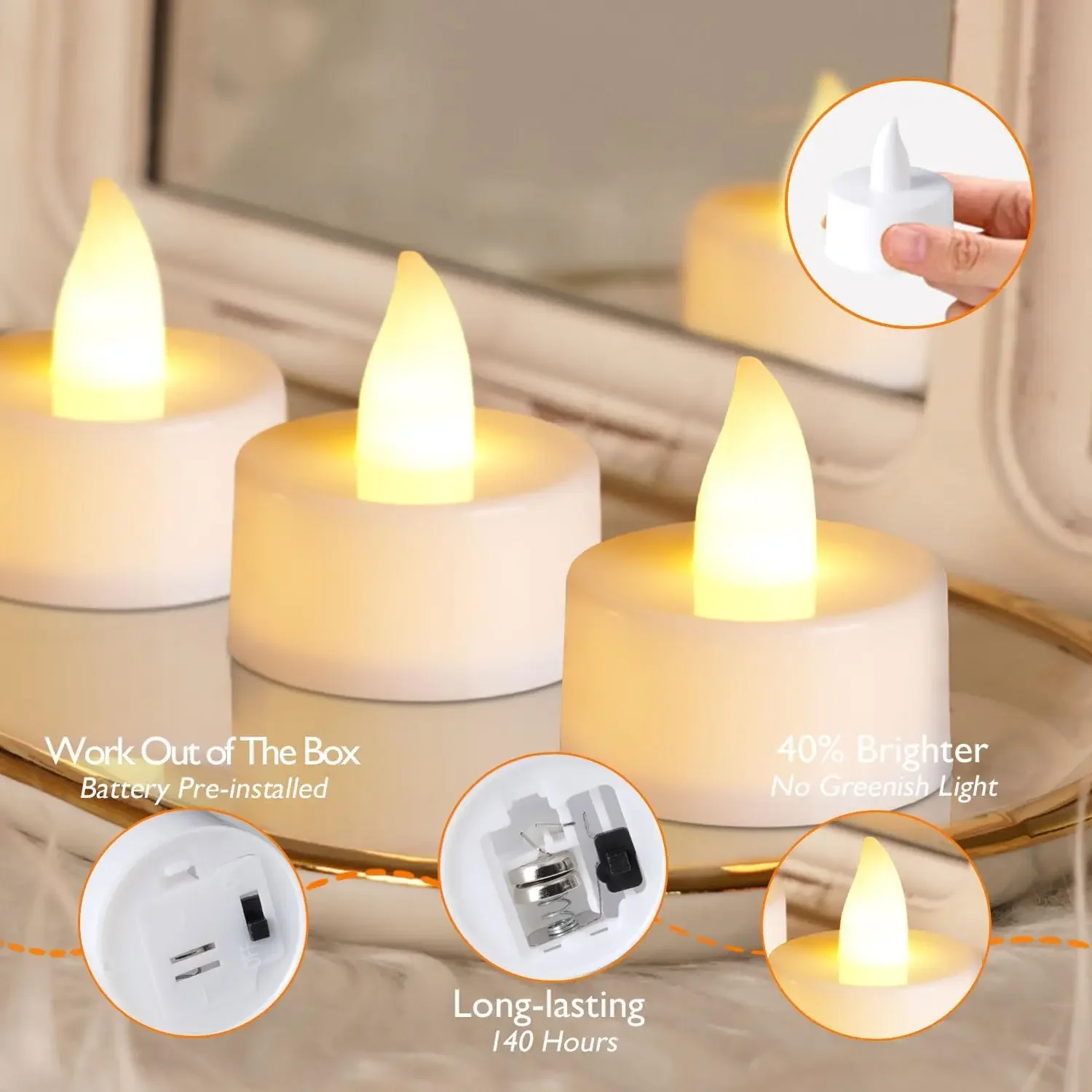 Flameless Led Candle Creative Wishing Led Tea Light Warm White Flameless Candle Halloween Christmas Decor   JJ3200JH
