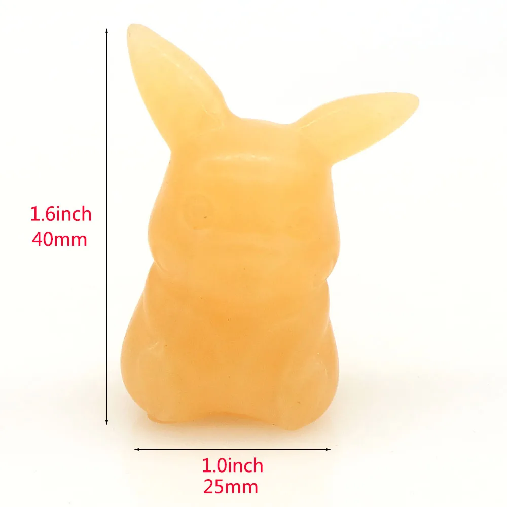 40mm Cartoon Fantastische Tier Natürliche Gelbe Jade Kristall Healing Reiki Stein Carving Figurine Home Decor Ornament Kinder Geschenk
