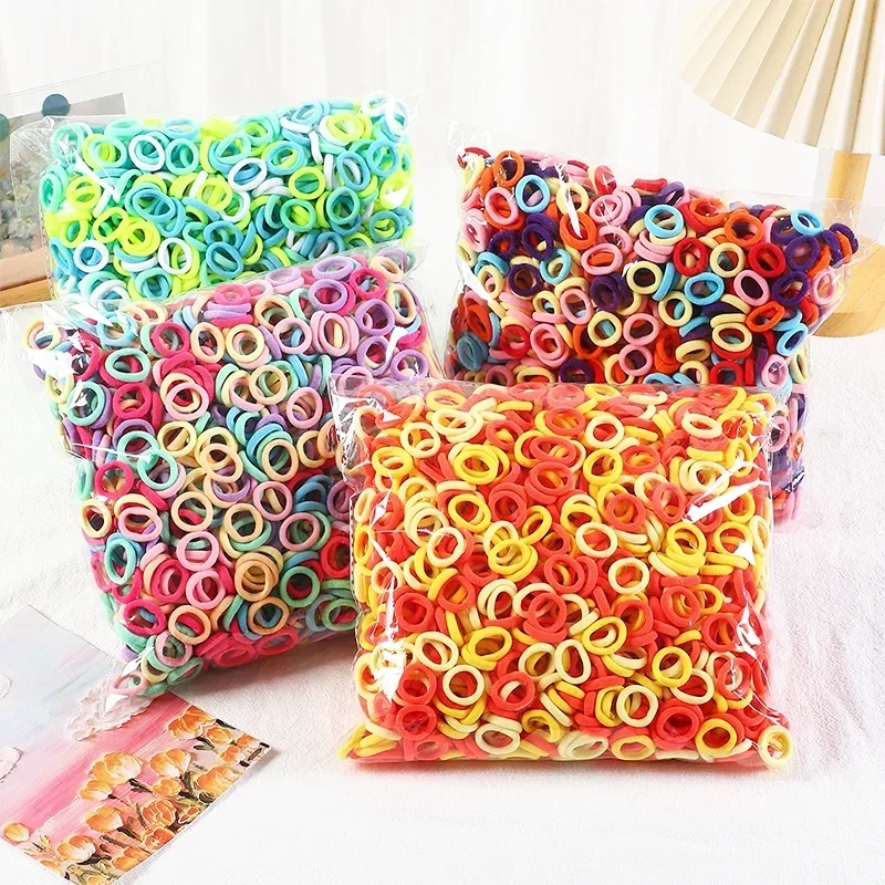 20/100Pc Elastic Hair Bands Girls Hair Accessories Mini Colorful Nylon Headband Kids Ponytail Holder Scrunchie Ornaments Gift