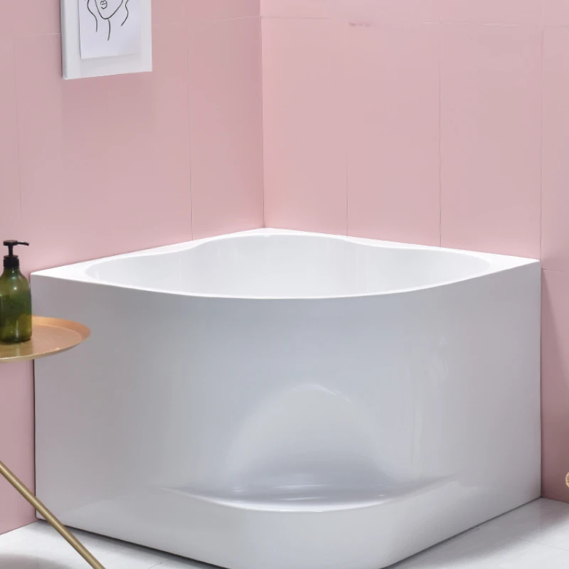 Corner Bathtub Acrylic Independent Adult Home Use Small Deep Bath Tub 0.8M-1 M Large Bath