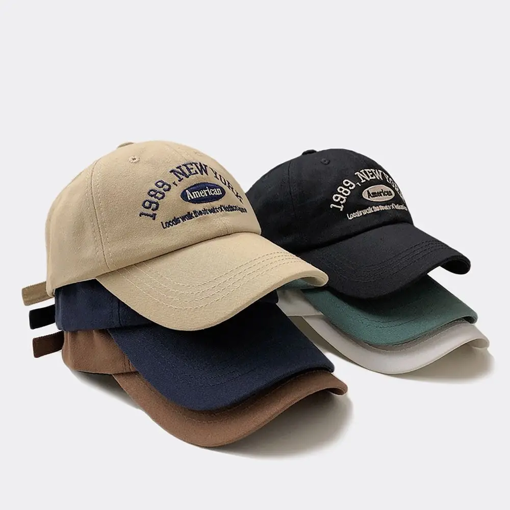 

Letters Embroidered Baseball Cap Comfortable Adjustable Duck Tongue Casual Peaked Hat Face Smaller Hip Hop Hat Couples