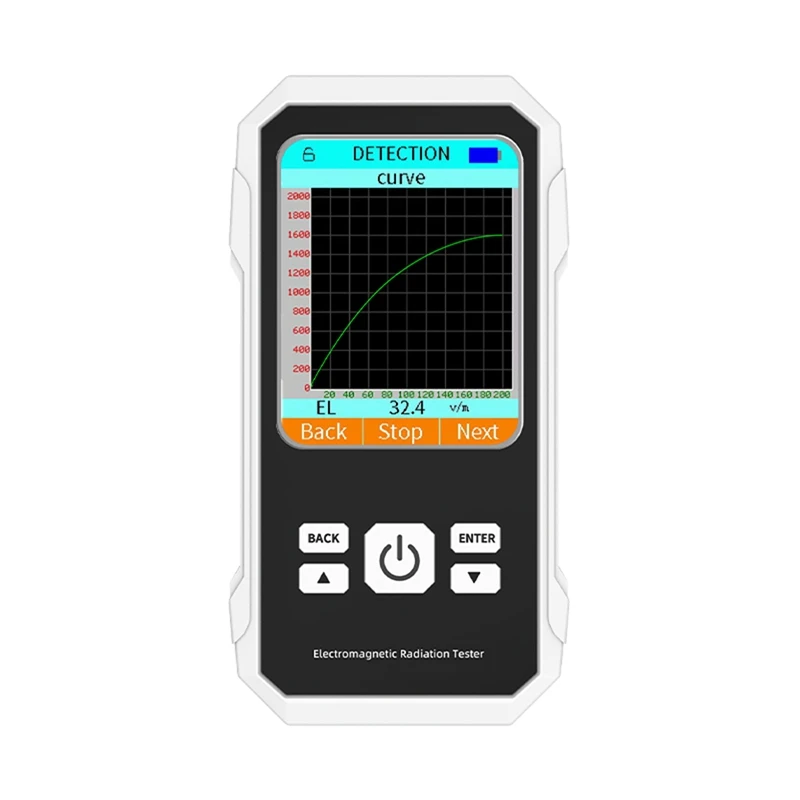 VT-ER2 Digital Electromagnetic Radiation Detector Electric Field Magnetic-Field Intensity Tester EMF Meter White