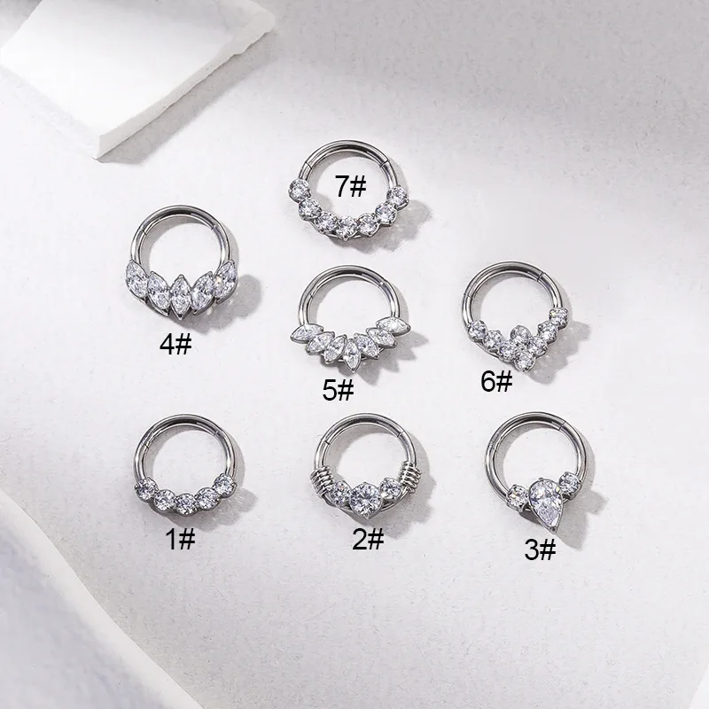 F136 G23 Titanium Piercing Neus Ring Ring Oorbel Lip Ring Lichaam Sieraden Kraakbeen Tragus Diafragma Titanium Hing Septum Sieraden