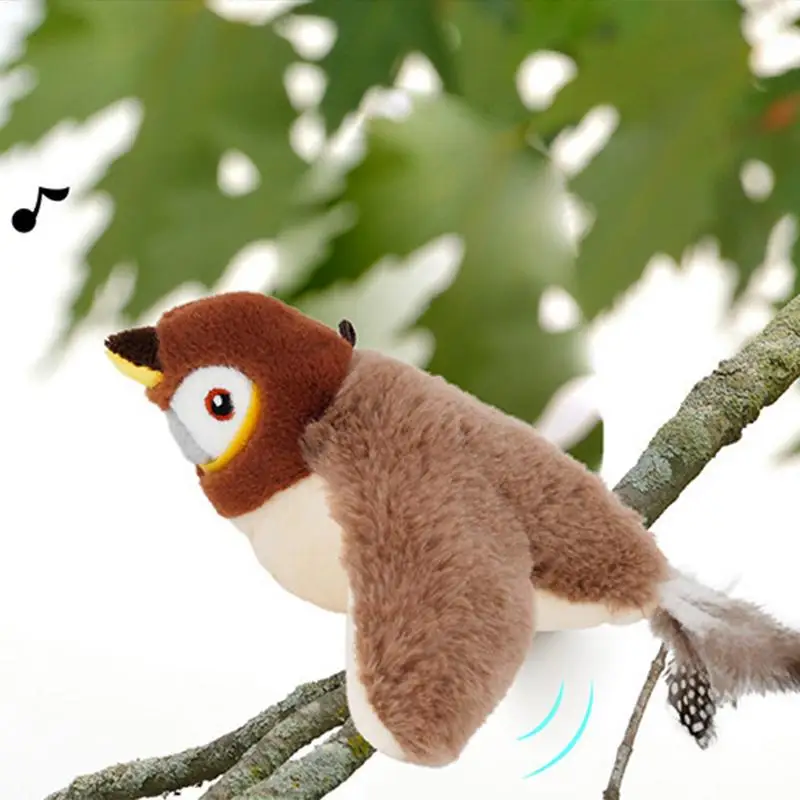 

Simulated Bird Interactive Cat Toy Chirping Bird Cat Toy Sparrow USB Rechargeable Flying Bird Cat Toys For Indoor Cats