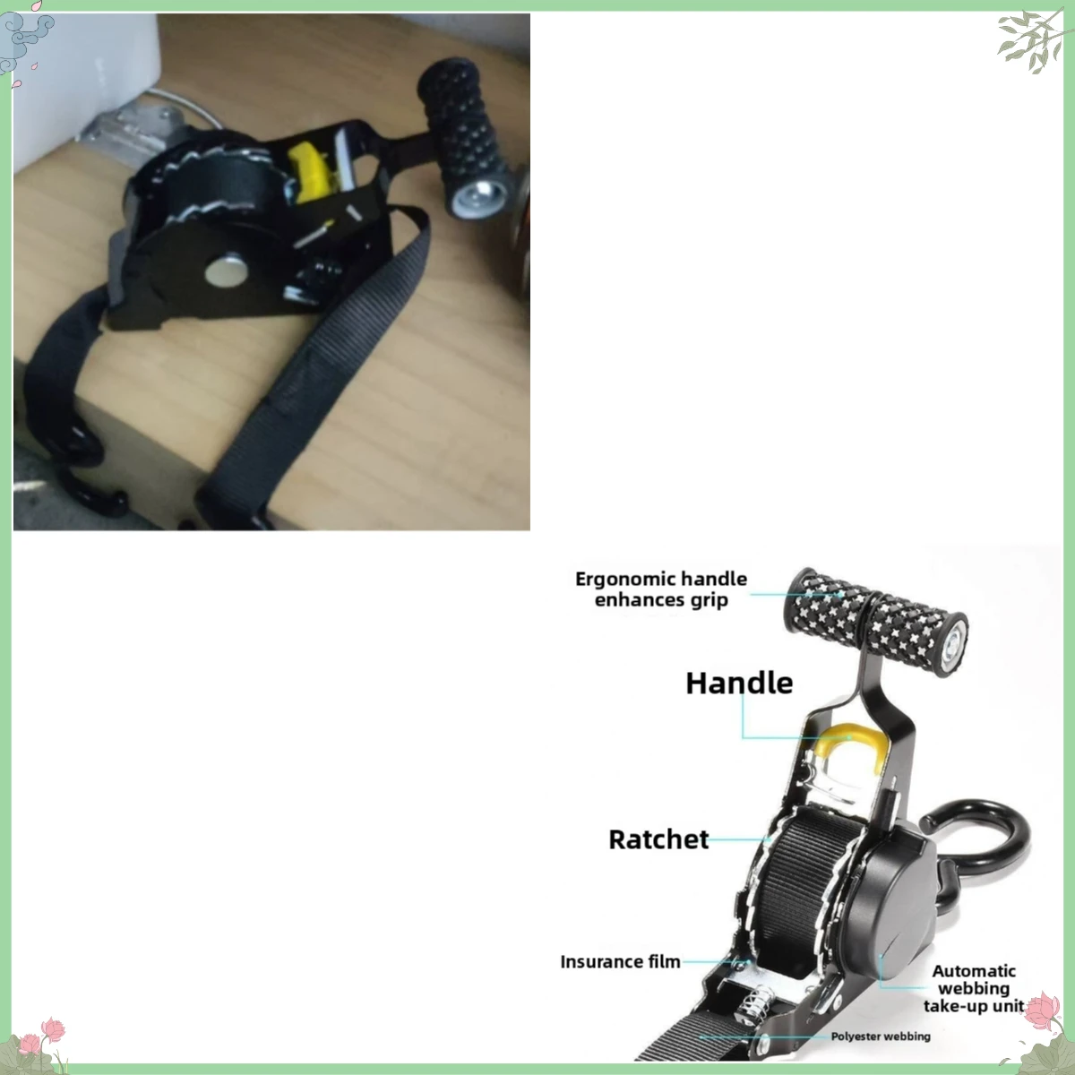 Suitable for double hook ratchet bundle automatic telescopic tensioner strap bundle tightening