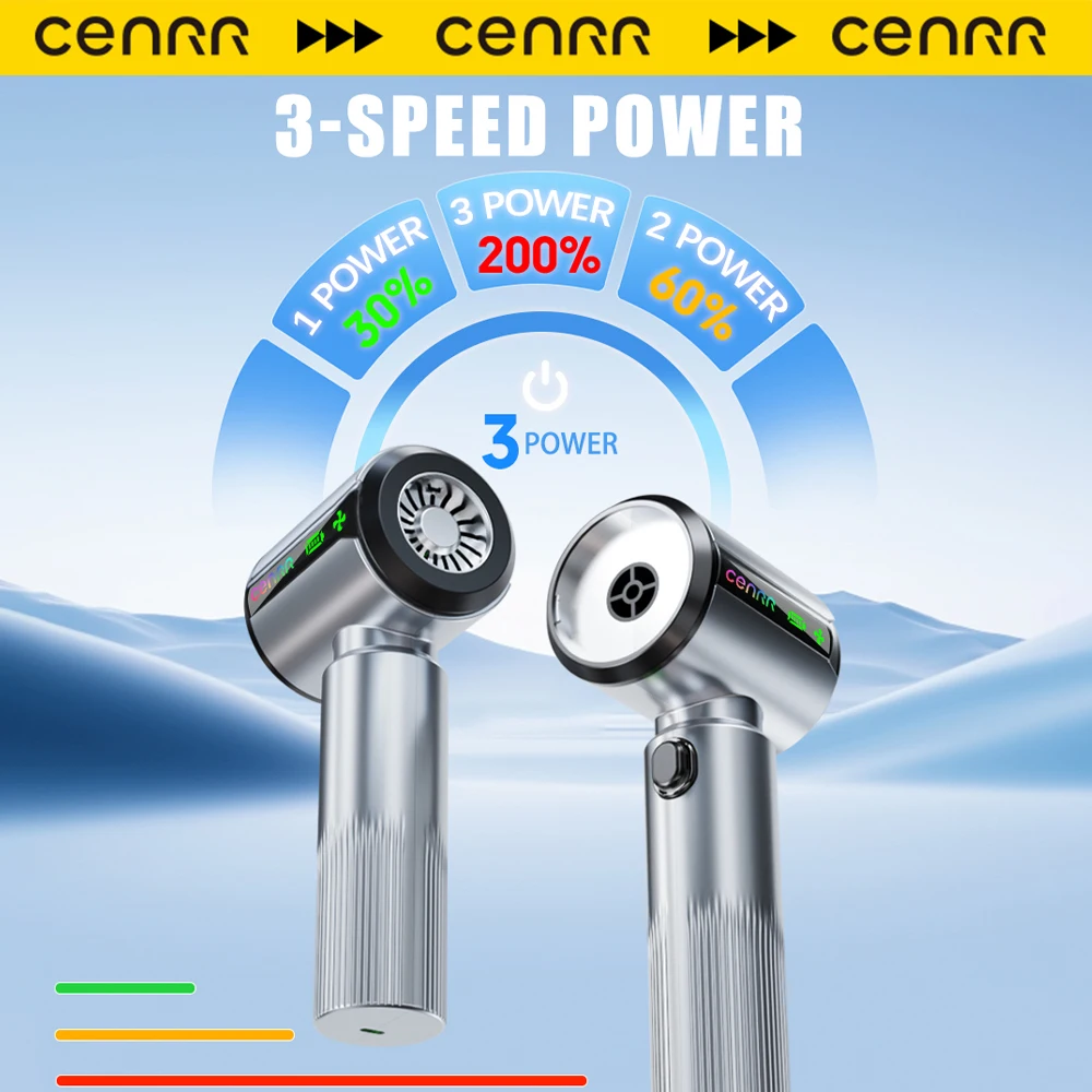 CENRR جديد سيارة مكنسة كهربائية لاسلكية صغيرة قوية المحمولة المحمولة منظف السيارة LED عرض الطاقة هدية مصباح مسدس هواء 7500mAh
