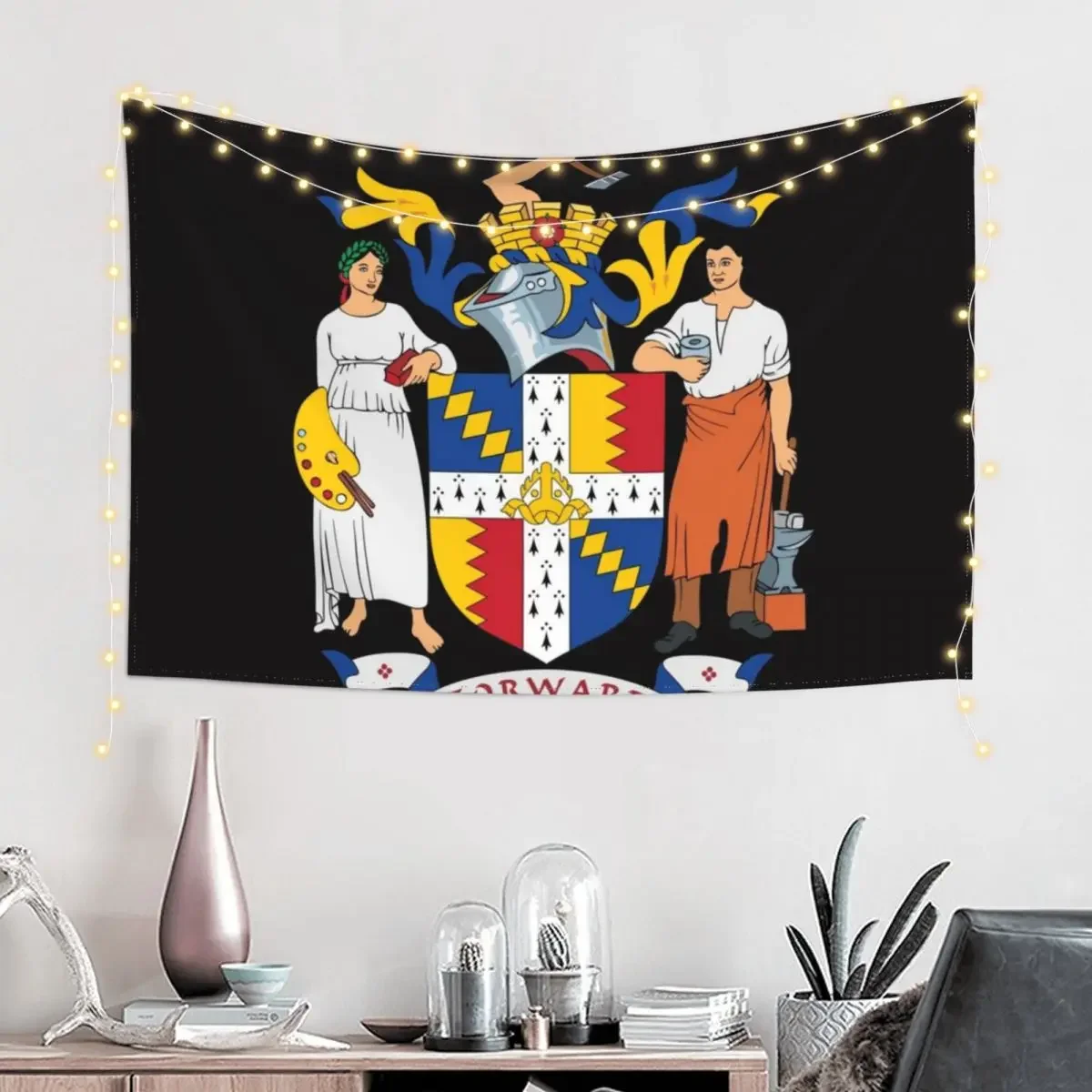 Birmingham Coat of Arms Tapestry Hanging Wall Room Decor For Girls Tapestry