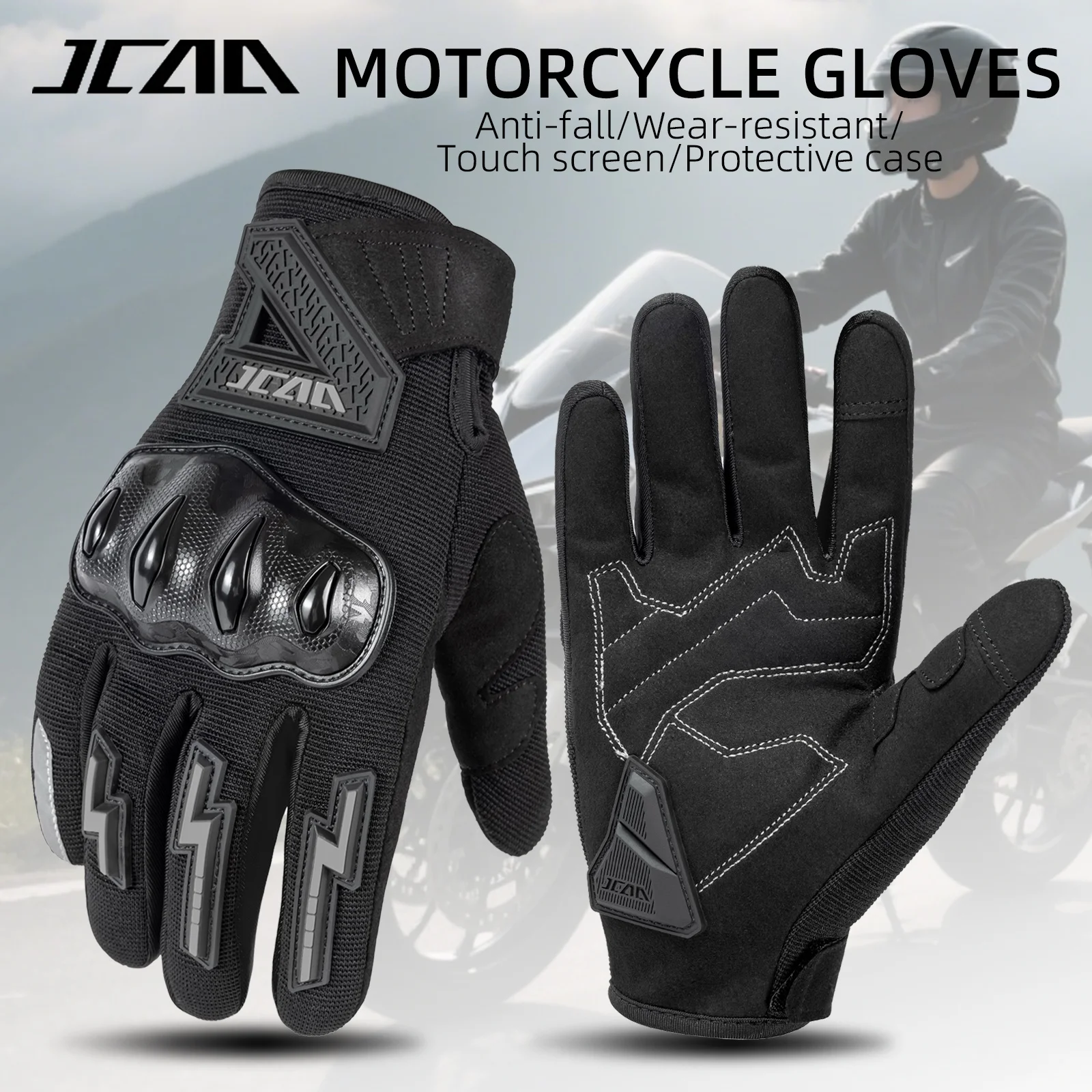 

Мужские и женские износостойкие мотоциклетные перчатки с защитой от падения, дышащие мотоциклетные перчатки с сенсорным экраном и полным пальцем, мотокросс Guantes Moto