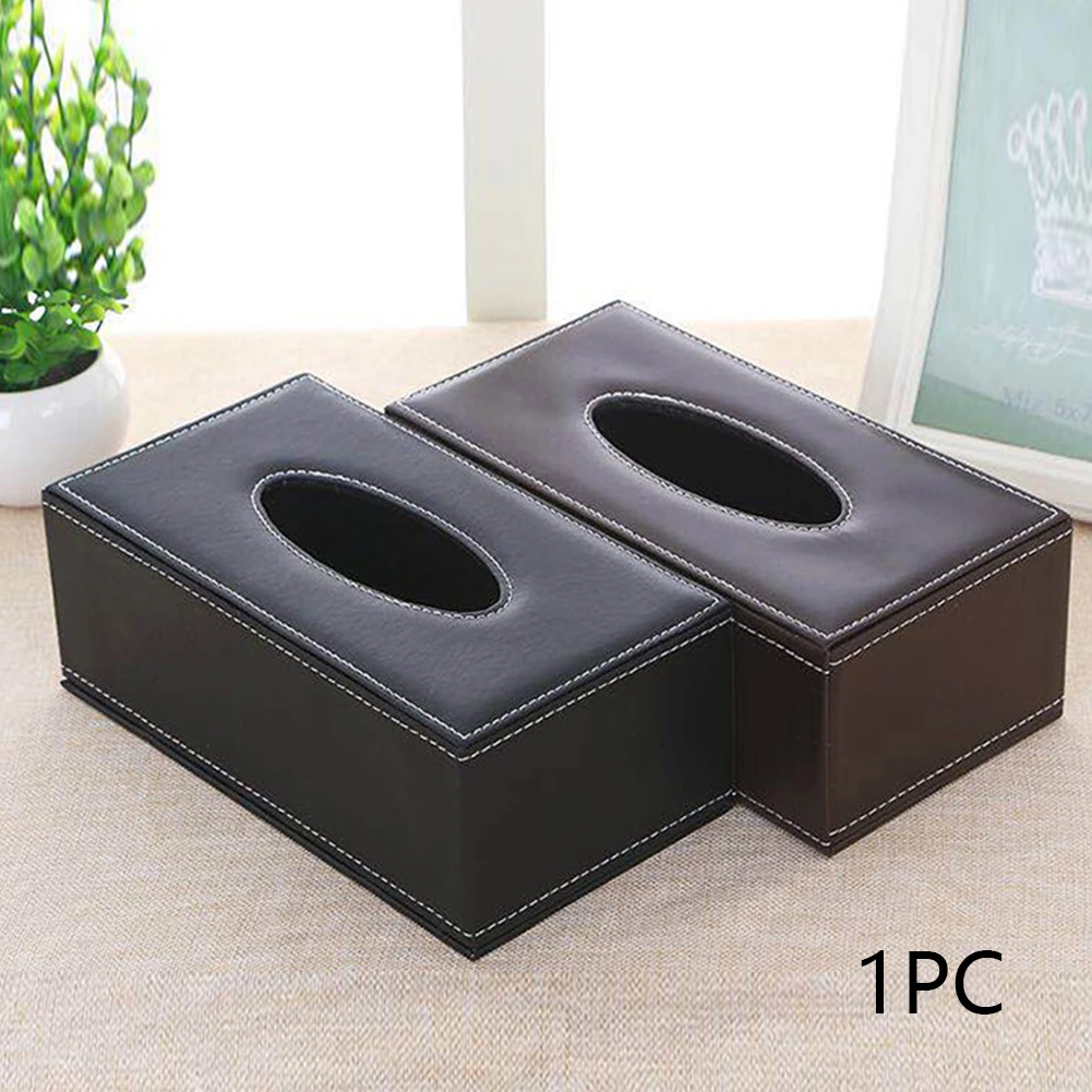 Household Waterproof Paper Box Holder Napkin Antimoisture Rectangular PU Leather Large Tissue Case Practical Storage Supplies