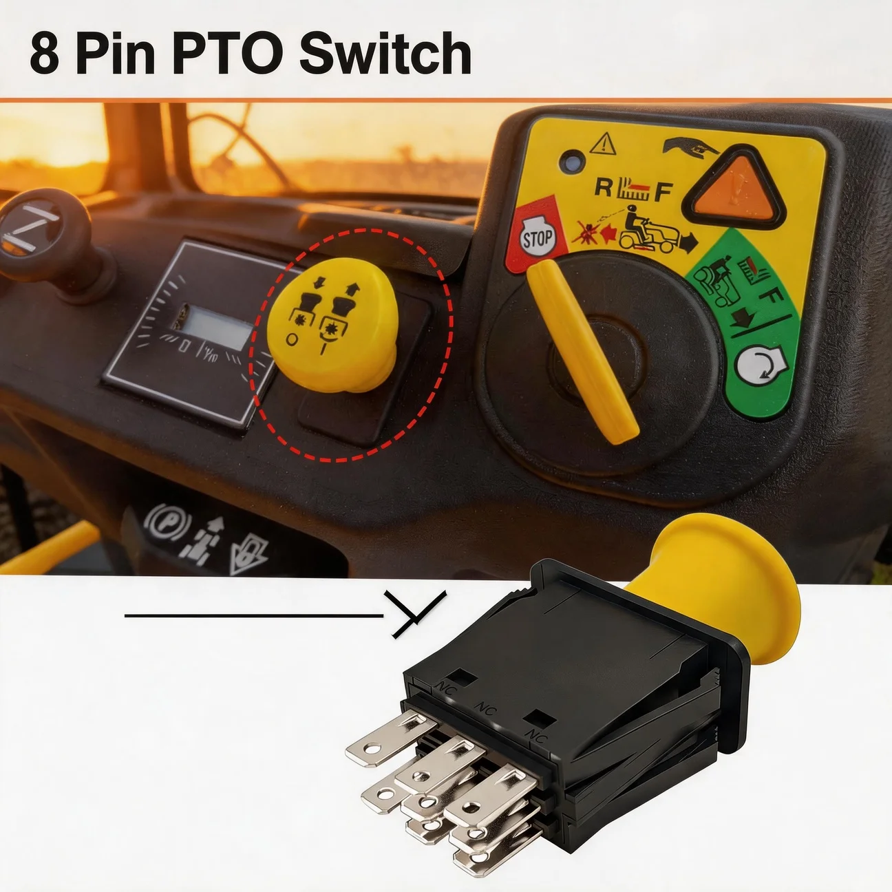 Repuesto de Interruptor PTO para Cortacésped AM131966 GY20939 para D160 D170 LA130 LA140 LA145 LA150 LA155 LA165 LA175 X130R