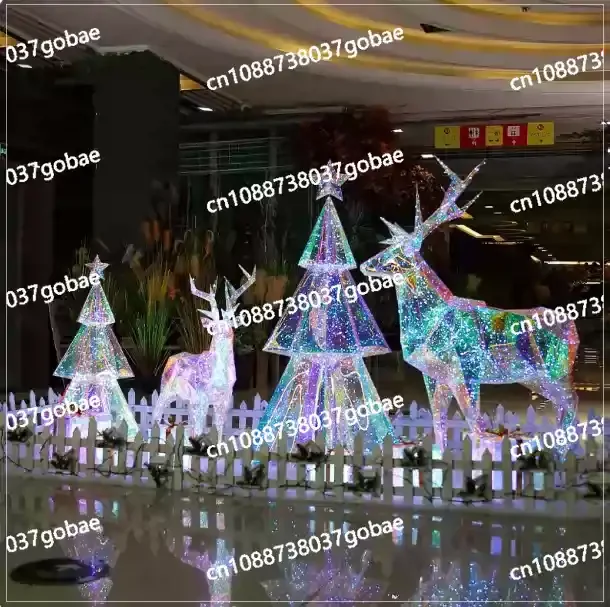 Color Changing LED Reindeer Lights Commercial Christmas Decoration for Mall Window Shop Display and Party Decor