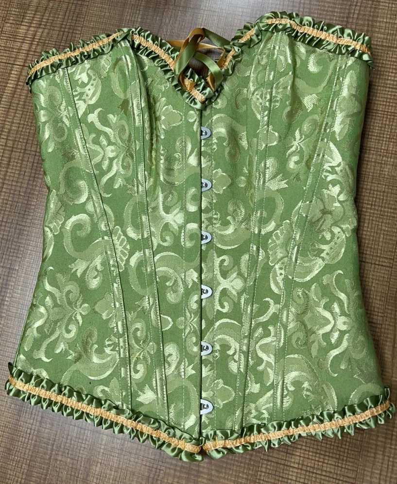 الكورسيهات النسائية الفيكتورية overbust القمم خمر القوطية الجاكار بوستير الدانتيل متابعة الجوفاء ملابس داخلية المشدية #5