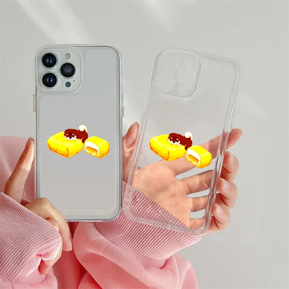 Case for iPhone 11 14 12 ProMax mini Plus  Transparent Cover for iPhone XR XS Max 7 8 SE 2022 13 Eating Dessert Dogs Fundas