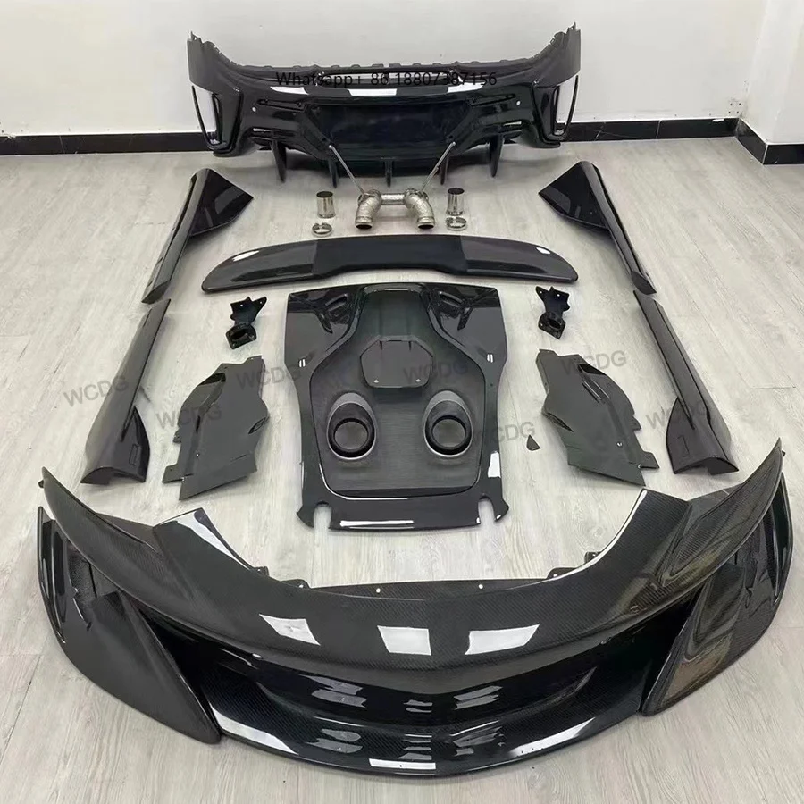 600LT Carbon-Karosserie-Kit für McLaren 540C 570C 570GT 600LT Verbesserte Frontstoßstange Seitenschweller Heckspoiler Flügel Auto-Karosseriekit